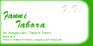 fanni tabora business card